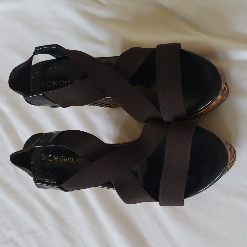 BCBGirls brown wedge sandles - Picture 3 of 3